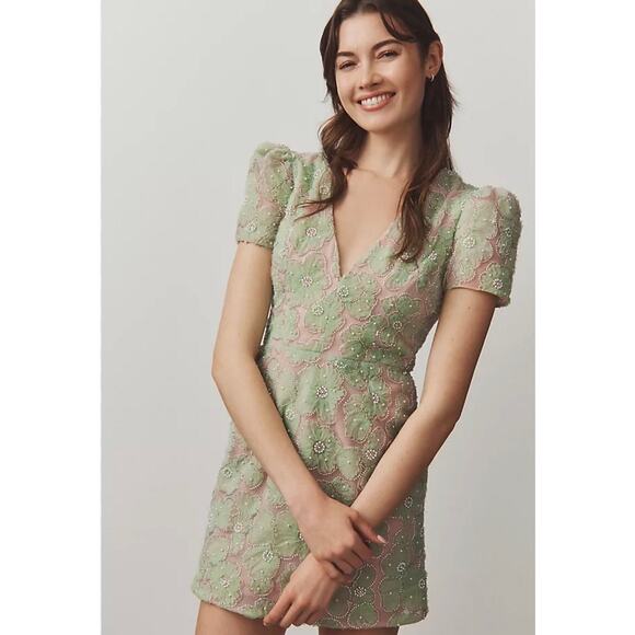 anthropologie green mini dress Brandy dress Sand/Olive Green